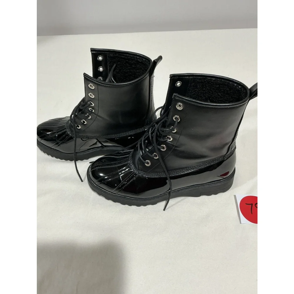 Woman’s J.f. Amy Lace Up Black Size 8 Combat Boots